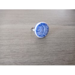 Dark blue ceramic ring creative vendée