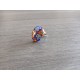 Bague verre fusing bleue orange rouge millefiori