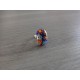 Bague verre fusing bleue orange rouge millefiori