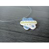 Pendentif fleur faïence blanche émaillé céramique artisanale made in france