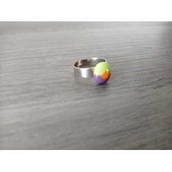 Ring glass fusing purple, orange and green