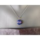 Light blue pendant effects glass fusing dichroic handmade creation vendée