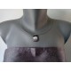 collier de verre fusing noir blanc et gris