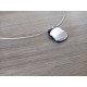 collier de verre fusing noir blanc et gris