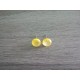 Boucles d'oreilles puce verre fusing dichroic jaune citron