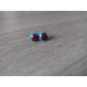 Boucles d'oreilles puce verre fusing bleu acier inoxydable