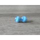 Boucles d'oreilles puce verre fusing bleu acier inoxydable