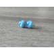 Boucles d'oreilles puce verre fusing bleu acier inoxydable