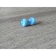 Boucles d'oreilles puce verre fusing bleu acier inoxydable