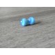 Boucles d'oreilles puce verre fusing bleu acier inoxydable