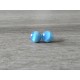 Boucles d'oreilles puce verre fusing bleu acier inoxydable