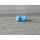 Boucles d'oreilles puce verre fusing bleu acier inoxydable