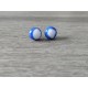 Boucles d'oreilles puce verre fusing bleu