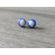 Boucles d'oreilles puce verre fusing bleu