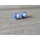 Boucles d'oreilles puce verre fusing bleu