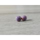 Boucles d'oreilles puce verre fusing violet.