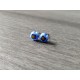 Boucles d'oreilles puce verre fusing millefiori bleu.