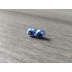 Earrings chip glass fusing millefiori blue.