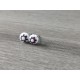 Boucles d'oreilles puce verre fusing millefiori rouge et blanc