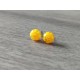 Boucles d'oreilles puce verre fusing millefiori jaune