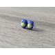 Boucles d'oreilles puce verre fusing bleu vert violet