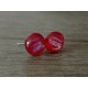 Boucles d'oreilles puce verre rouge et dichroic