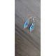 Oval-grey blue ceramic earrings