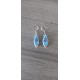 Oval-grey blue ceramic earrings