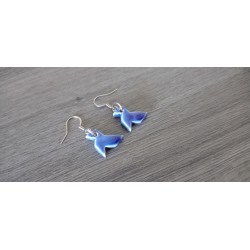 Boucles d'oreilles céramique bleu cocotte