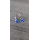 Boucles d'oreilles céramique cocottes bleu