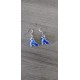 Oval blue ceramic earrings