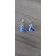 Oval blue ceramic earrings