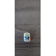 Blue and white pendant with dichroic effect in fusing glass craft creation vendée