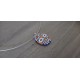 Pendentif de verre fusing millefiori orange bleu créatrice bijoux artisanaux vendée