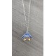 Pendentif bleu en terre noir émaillé