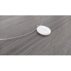 collier de verre fusing blanc dichroïc