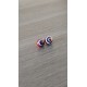 Boucles d'oreilles puce verre fusing millefiori rouge et blanc