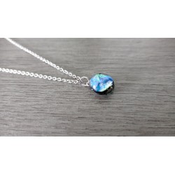 Turquoise pendant effects glass fusing dichroic craft creation vendée