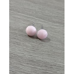 Boucles d'oreilles puce verre fusing bleu.