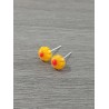 Boucles d'oreilles puce verre fusing millefiori jaunes