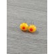 Boucles d'oreilles puce verre fusing millefiori jaune orange