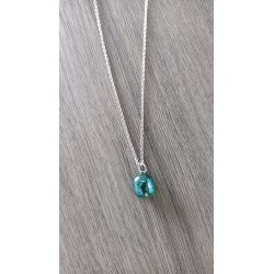 Turquoise pendant effects glass fusing dichroic craft creation vendée