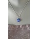 Light blue pendant effects glass fusing dichroic handmade creation vendée