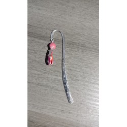 Ceramic pink and silver metal bookmark
