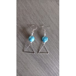 Fancy ceramic earrings half red moon