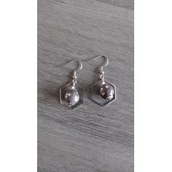 Fancy ceramic earrings half red moon