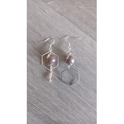 Fancy ceramic earrings half red moon