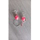 Fancy ceramic earrings half red moon