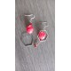 Fancy ceramic earrings half red moon