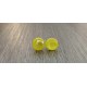Earrings chip glass fusing dichroic green anise